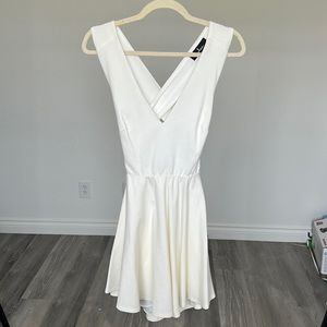 Lulus white backless skater mini dress